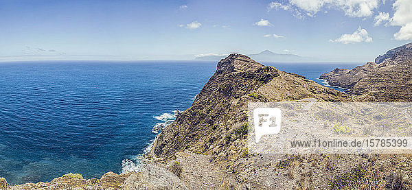 Spain  La Gomera  Hermigua  View on Teneriffa Island