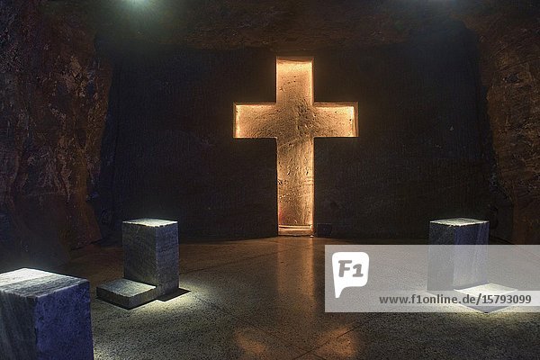 One Of The Stations Of The Cross In The Underground Zipaquira Salt Cathedral Zipaquira Colombia