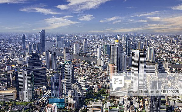 Thailand  Bangkok city  Downtown Panorama.
