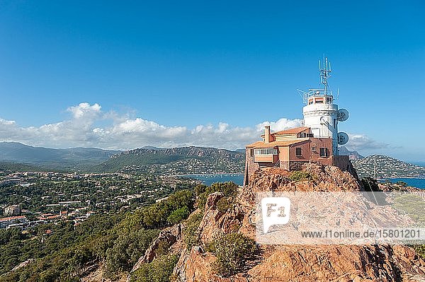 Lighthouse at Cap du Dramont  Saint-Raphael  Var  Provence-Alpes-Cote d'Azur  France  Europe