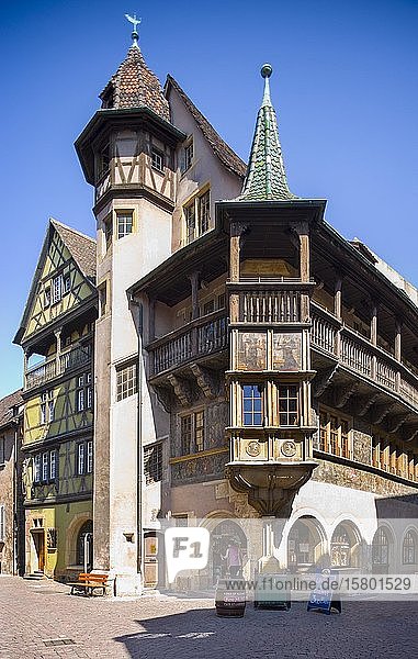 Fachwerkhäuser  Pfisterhaus in der Rue des Marchands  Colmar  Elsass  Frankreich  Europa