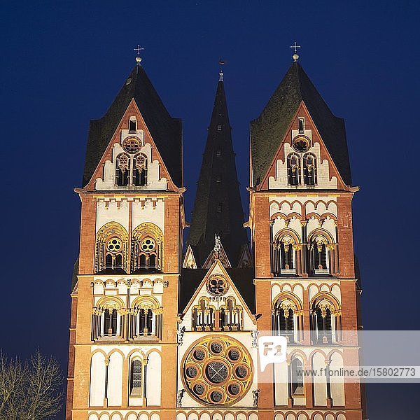Limburg Cathedral  St. George's Cathedral  night shot  Limburg a. d. Lahn  Hesse  Germany  Europe