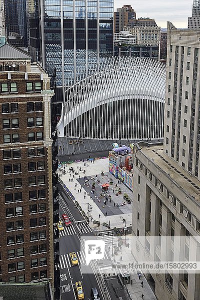 Blick vom Hyatt Hotel auf den Oculus  Ground Zero  New York City  New York State  USA  Nordamerika