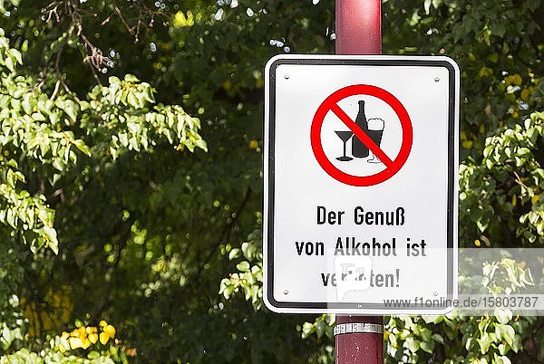 Prohibition sign for alcohol Aue Saxony Germany Europe