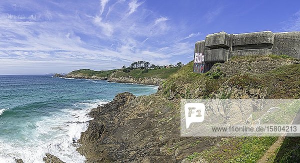 Bunker aus dem 2. Weltkrieg beim Phare du Petit Minou Plouzané Département Finistère Frankreich Europa