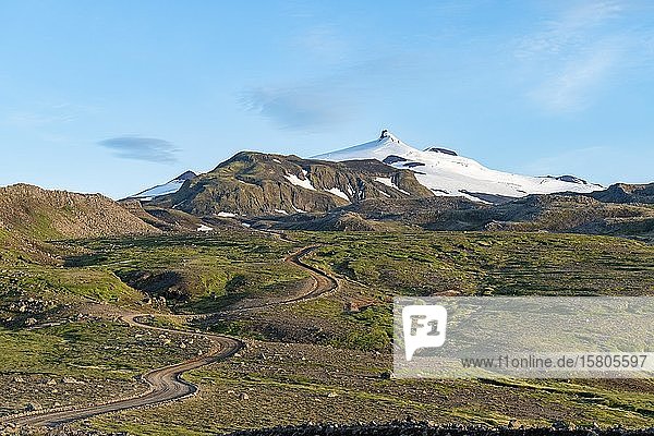 Vulkan Snæfellsjökull  Snæfellsjökull-Nationalpark  Snaefellsnes-Halbinsel  Snæfellsnes  Vesturland  Island  Europa