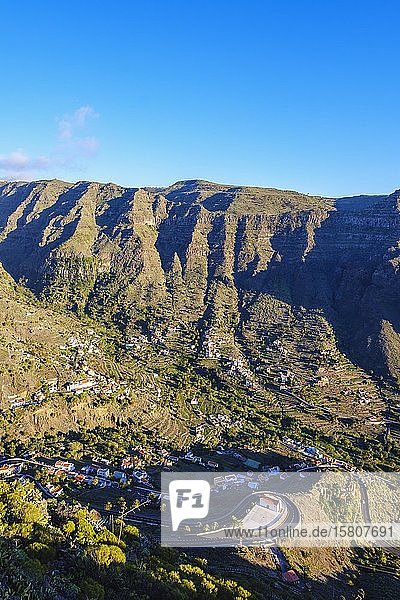Valle Gran Rey  Blick vom Mirador Cesar Manrique  La Gomera  Kanarische Inseln  Spanien  Europa