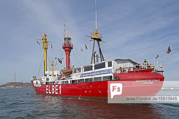 Feuerschiff Elbe 1 vor Helgoland  Schleswig-Holstein  Deutschland  Europa