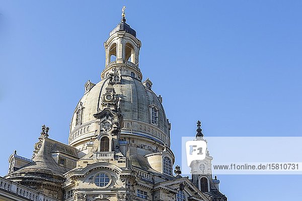 Kuppel der Frauenkirche Unserer Lieben Frau  Dresden  Sachsen  Deutschland  Europa