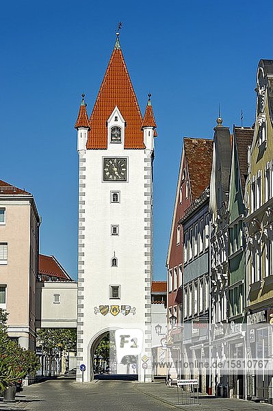 Oberes Tor mittelalterliches Stadttor Altstadt Mindelheim Schwaben Bayern Deutschland Europa