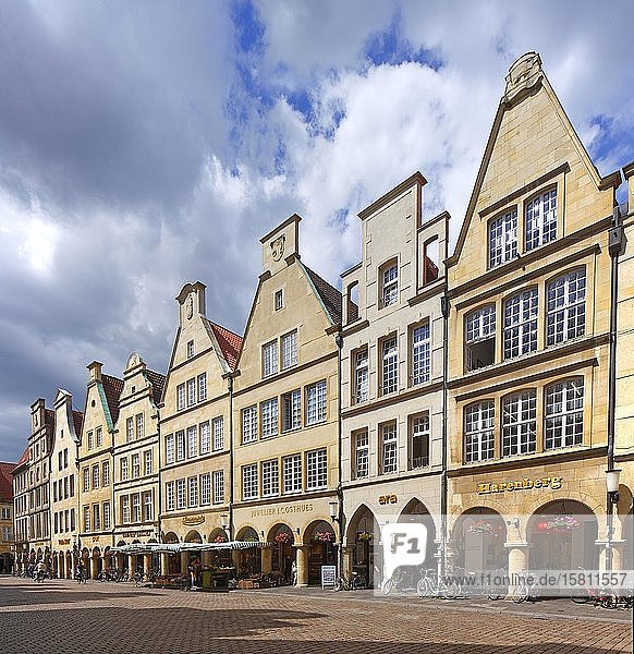 Giebelhäuser am Prinzipalmarkt  Stadt Münster  Nordrhein-Westfalen  Deutschland  Europa