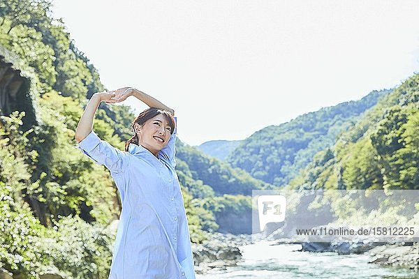 Young Japanese woman traveling in Kyoto