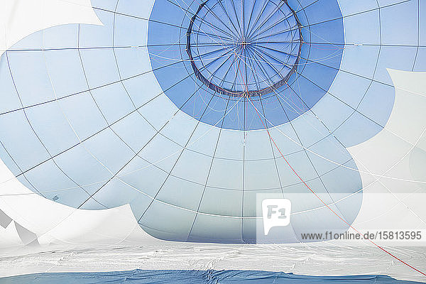 White and blue parachute