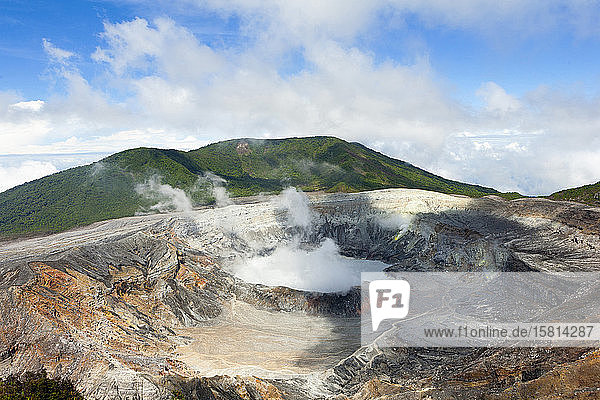 Crater of the Poas volcano  San Jose  Costa Rica  Central America