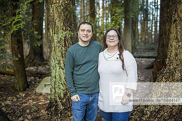 Portrait of couple in the forest.