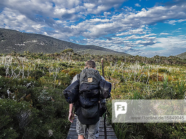 A hiker at Wilson Promontory National Park