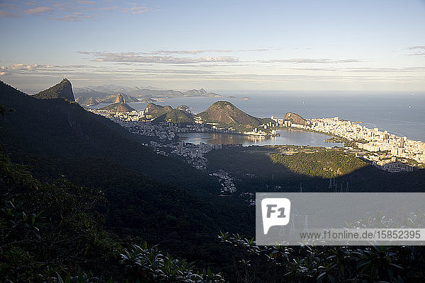 View to Corcovado Mountain  Christ the Redeemer and the city mountains