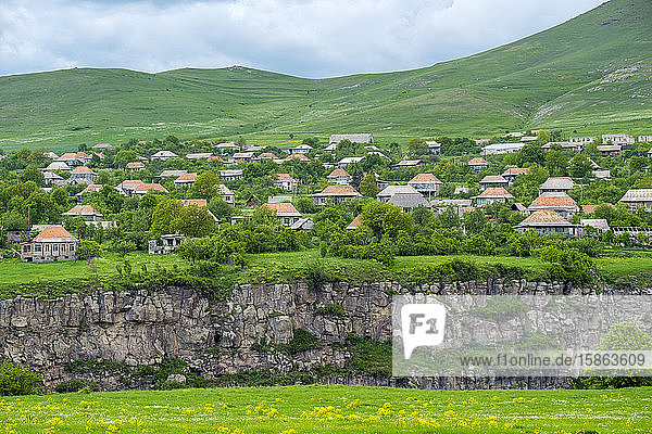 Dorf Yaghdan am Rande der Schlucht des Dzoraget Flusses  Provinz Lori  Armenien