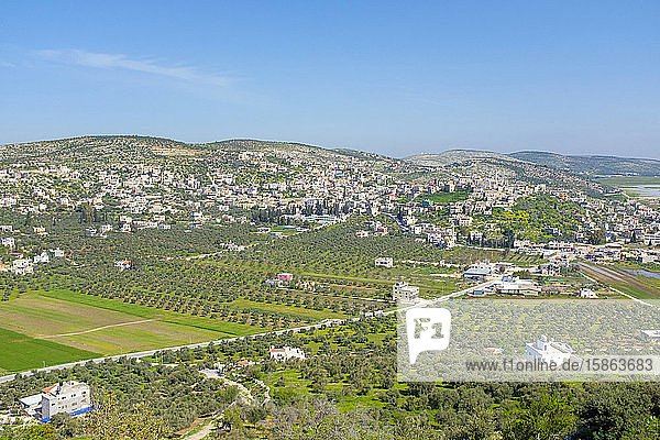 Blick auf Sanur vom Berg Bayzeed  Dschenin  Westjordanland  Palästina