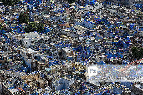 Luftaufnahme von Jodhpur  der blauen Stadt Rajasthans
