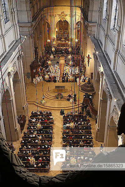 Mass in St. Louis's cathedral  Versailles  Yvelines  France  Europe