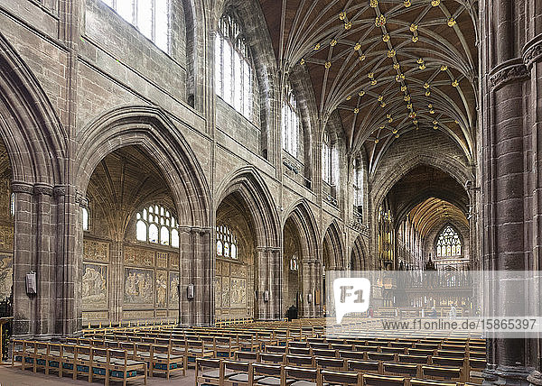 Kathedrale von Chester  Innenansicht nach Nordosten  Cheshire  England  Vereinigtes Königreich  Europa