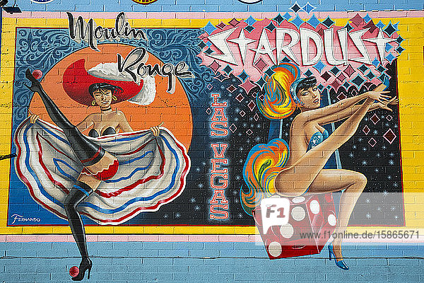 Wandgemälde in Las Vegas,  Nevada,  Vereinigte Staaten von Amerika,  Nordamerika