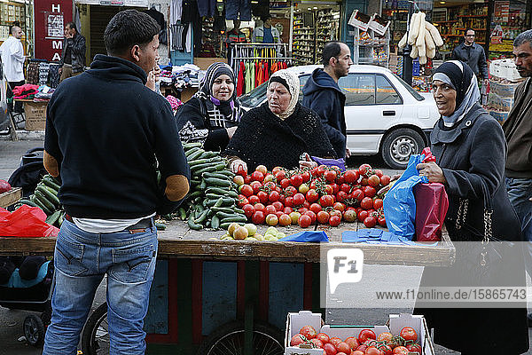 Gemüsestand in Ramallah  Westjordanland  Palästinensische Autonomiegebiete  Naher Osten