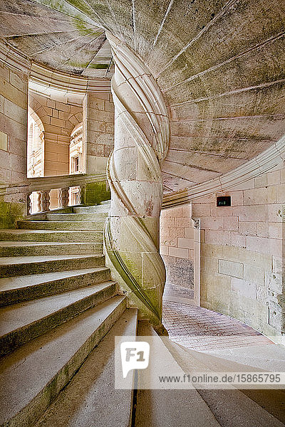 The spirals of a staircase leading up to the chapel at Chateau de Chambord  UNESCO World Heritage Site  Loir-et-Cher  Centre  France  Europe