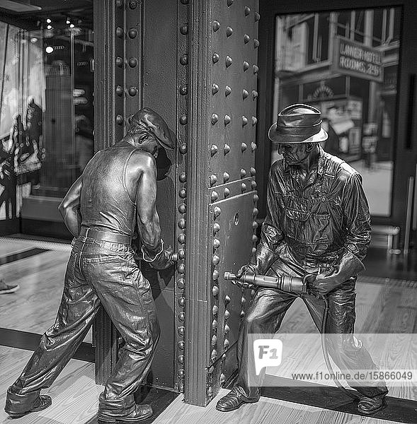 Sculpture depicting construction of the Empire State Building; New York City New York United States of America