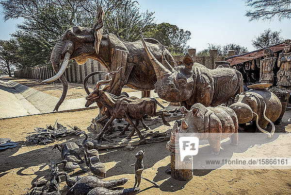 Okahandja Mbangura Woodcarvers Craft Market; Okahandja Otjozondjupa Region Namibia