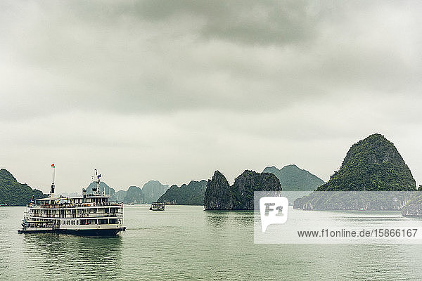 Tour boat in Ha Long Bay; Quang Ninh Province Vietnam