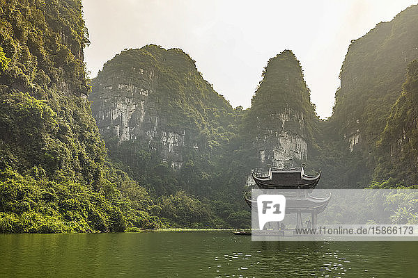 Ninh Binh landscape with karst formations; Ninh Binh Province Vietnam
