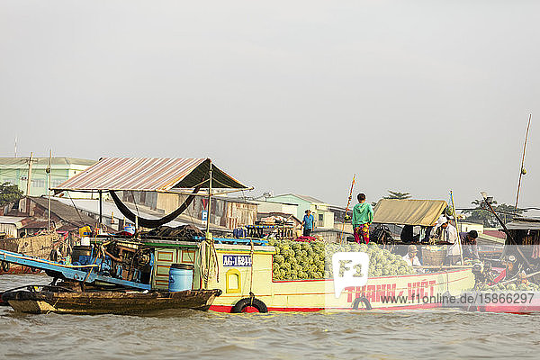 Cai Rang Floating Market in the Hau River Mekong Delta; Can Tho Vietnam