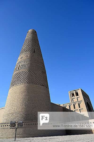Emin-Turm an der uigurischen Moschee  erbaut 1777 aus Holz und Ziegeln  Turfan  Seidenstraße  Xinjiang  China  Asien