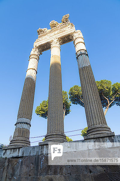 Ruins and columns Imperial Forum (Fori Imperiali) UNESCO World Heritage Site Rome Lazio Italy Europe