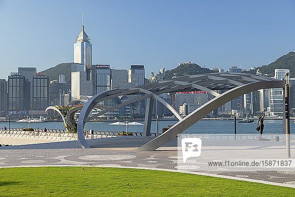 Tsim Sha Tsui-Promenade und -Skyline  Tsim Sha Tsui  Kowloon  Hongkong  China  Asien