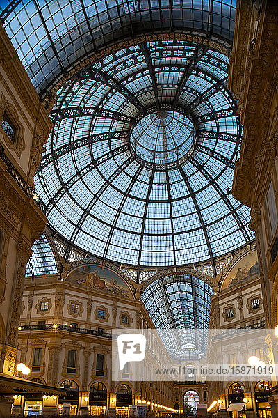 The Galleria Vittorio Emanuele II an ornate shopping arcade on the Piazza del Duomo Milan Lombardy Italy Europe