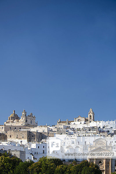 The medieval white city of Ostuni Puglia Italy Europe