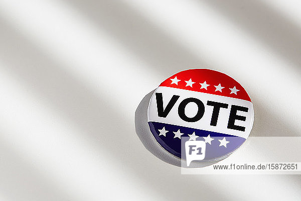 Vote button on white background