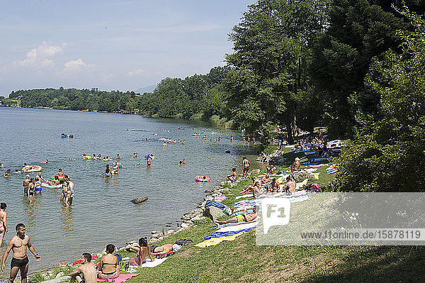 Italy - Varese - Comabbio - Lake of Monate and Alps in northern Italy - Parco Mariano  park