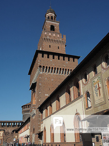 Italien  Lombardei  Mailand  Castello Sforzesco (Sforza-Schloss)  erbaut im 15. Jahrhundert vom Herzog von Mailand Francesco Sforza