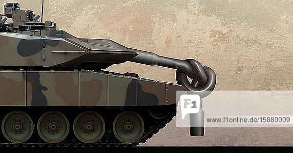 Illustration Tank with knotted barrel .bad equipment