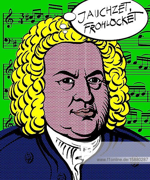 Illustration Bach modern pop optics