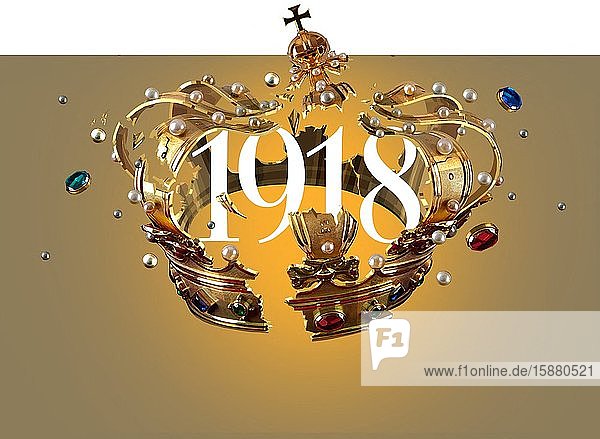 Illustration New world after 1918 collapse of the monarchy.