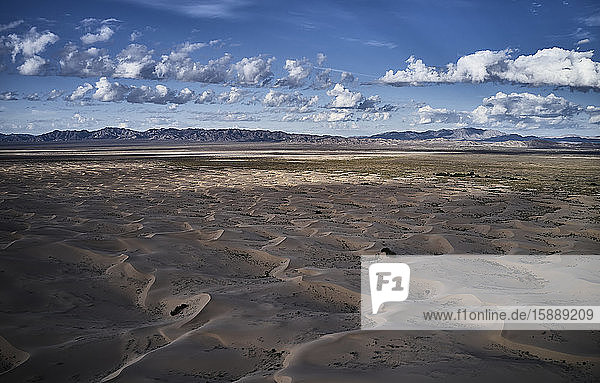 USA  California  Low-level aerial photography of Cadiz Dunes in Mojave Desert