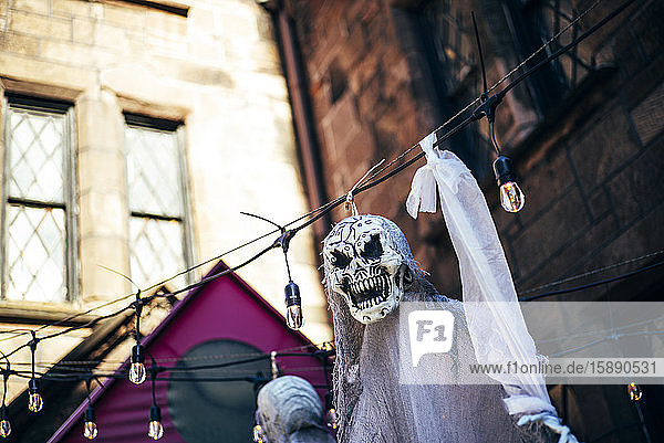 USA  New York City  Halloween decoration in the street