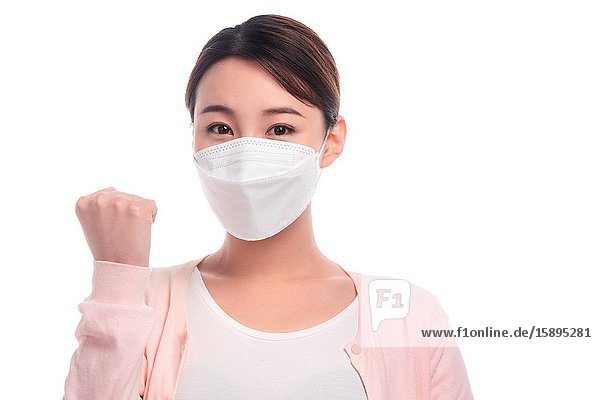 Wearing a mask the image of the young woman