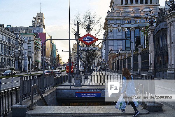 Underground next to Cibeles Square on March 13 2020 in Madrid Spain.Spain is now the second hardest hit European country next to Italy in Covid-19 cases.
