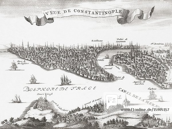 View of Constantinople after a work dated 1726.